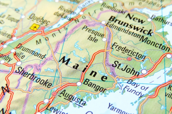 Maine on map