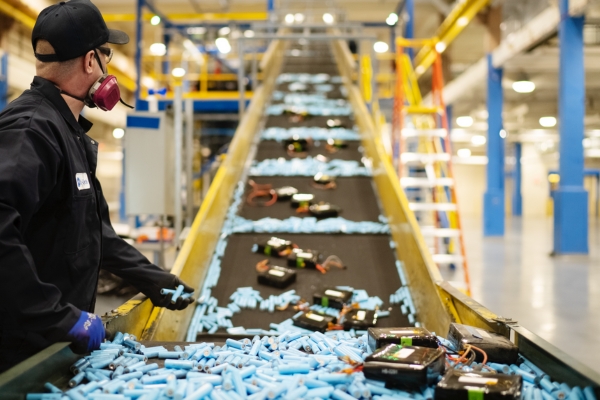 batteries being recycled