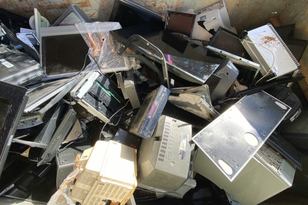 electronics ready to be recycled