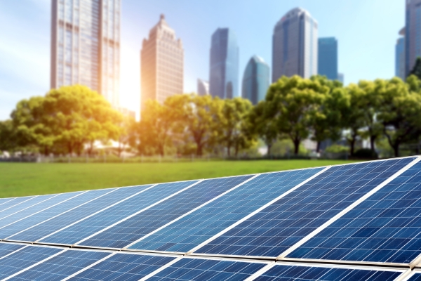 solar panels to be recycled in a city