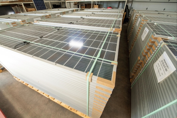 solar panels being recycled at EACR Inc.