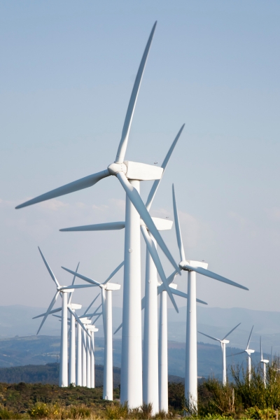 Wind farms representing sustainability