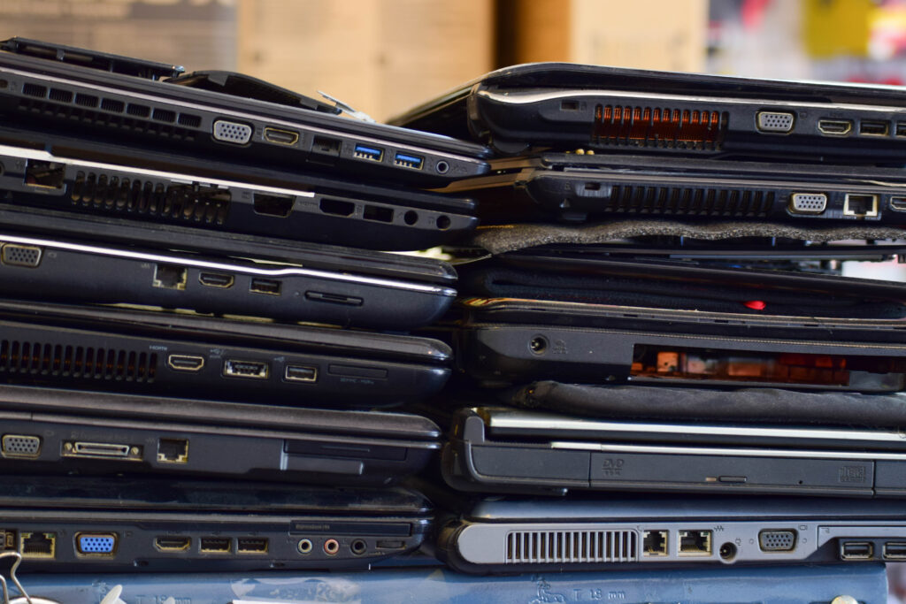 Pile of laptops