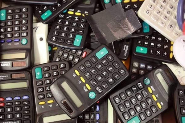pile of calculators to be recycled