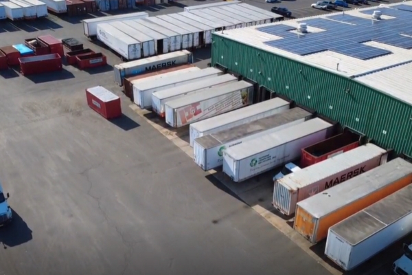 fleet of EACR Inc's e-waste trucks