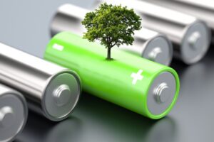 graphic on sustainability with batteries