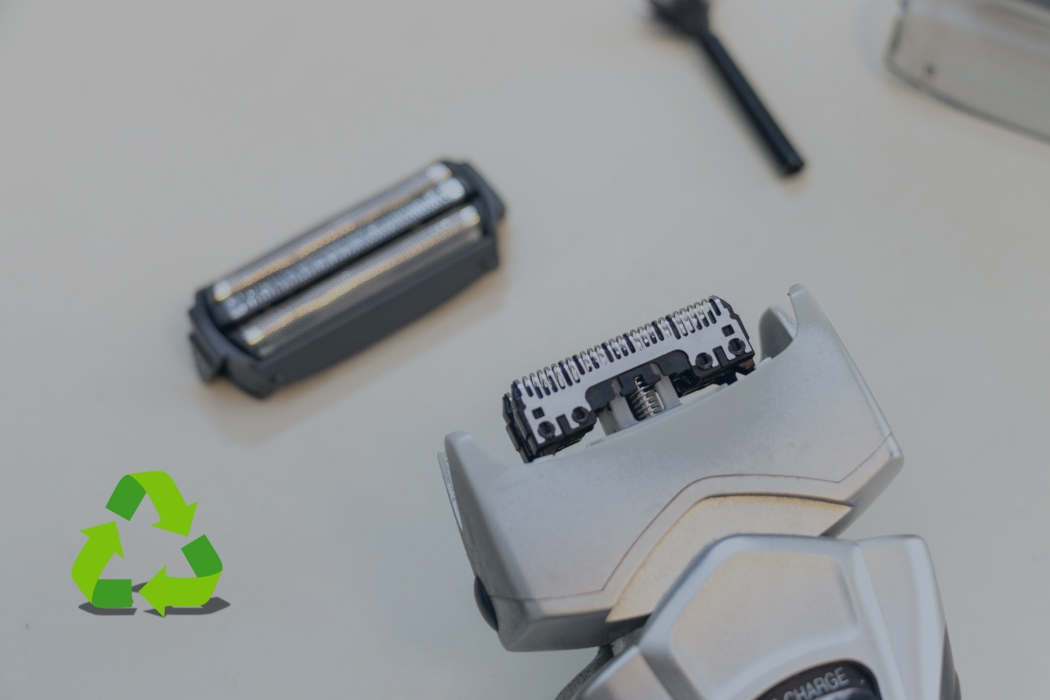 electric shaver recycling graphic