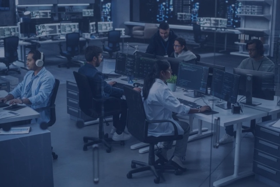 business with a lot of electronics