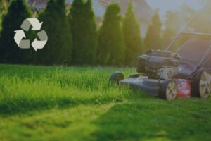 lawn mower recycling graphic