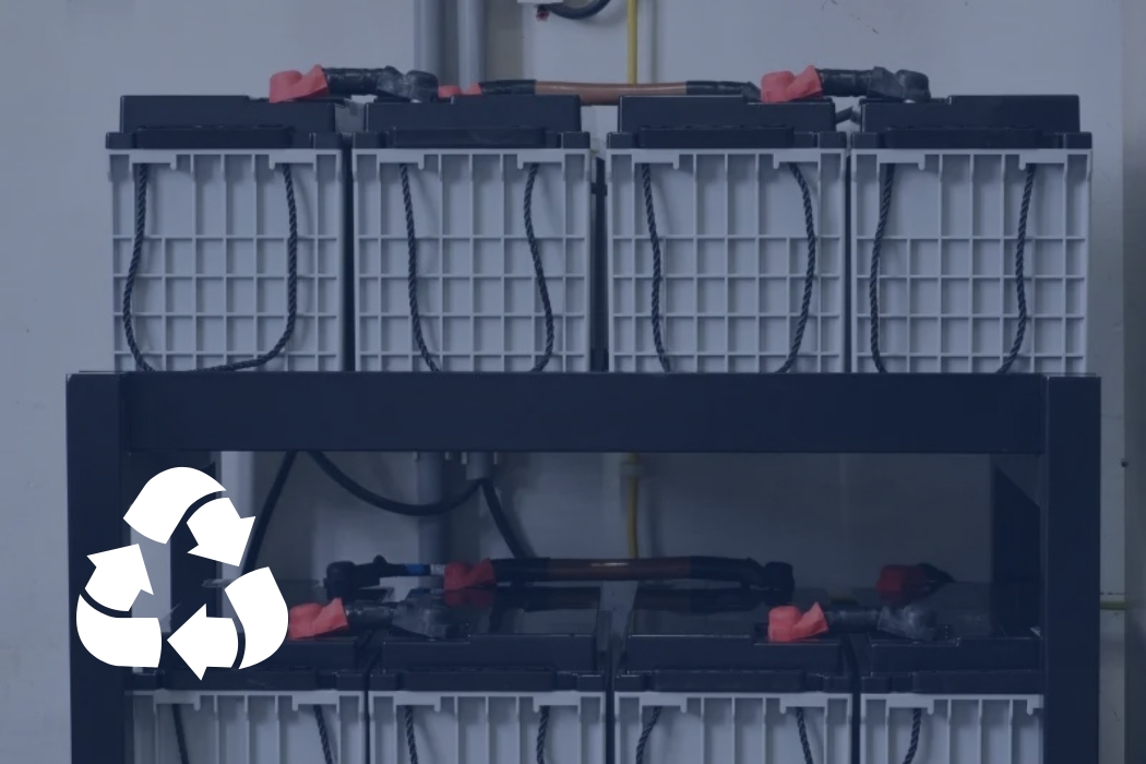 telecom battery recycling graphic