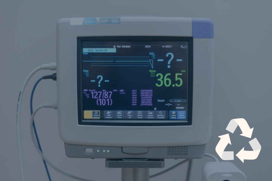 ecg machine recycling graphic