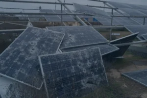 storm damaged solar panels