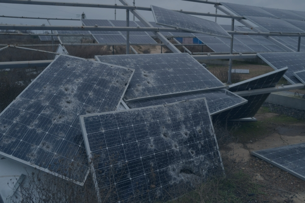 storm damaged solar panels