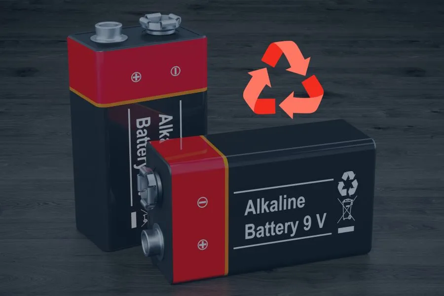 9v battery recycling graphic