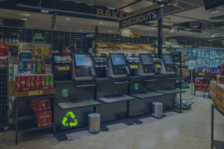 self checkout recycling graphic